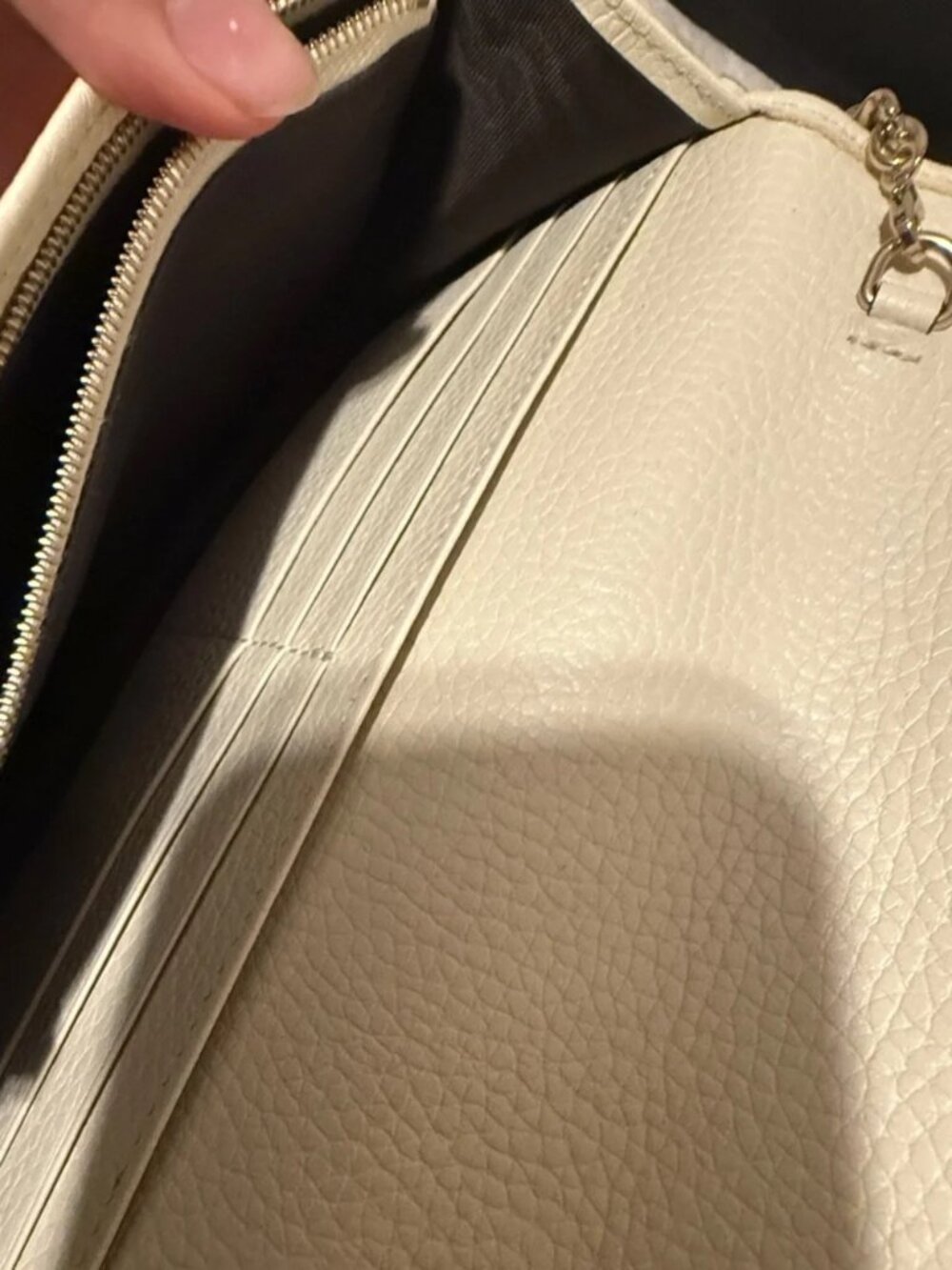 NWT Gucci Soho Wallet on Chain Pebbled Calfskin Leather Ivory - Picture 3 of 8